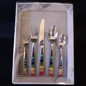 Fiesta Celebration Stainless Steel 20pc Flatware Silver Ware Set Service for 4